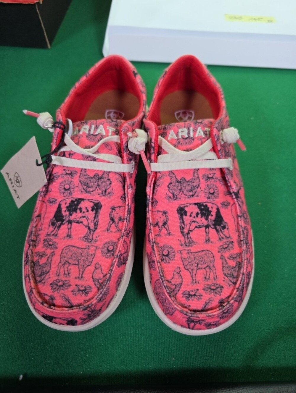 NWT Ariat Hilo Coral Livestock Women's sz 6.5 Pink Animal Print Slip-On Loafer - Picture 9 of 12